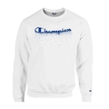 Blusão de Moletom Champion Felpado Gola Careca Powerblend Graphic Crew - Masculina BRANCO