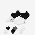 Kit de Meias Cano Curto Nike Everyday Plus Lightweight - Feminina - 3 Pares CINZA CLA/LARANJ CLA