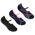 Kit de Meias Selene Sapatilha Antiderrapante - 3 Pares - Feminino PRETO/AZUL ESC