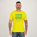 Camiseta Futfanatics Brasil Dancinha do Hexa - Masculina AMARELO