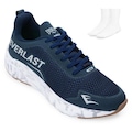 KIT TÊNIS EVERLAST CAVE RUNNER MASCULINO + MEIA - MASCULINO AZUL CLA/CINZA ESC