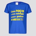 Camiseta Futfanatics Brasil com Raça - Infantil AZUL