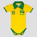 Body Polo do Brasil Torcida Baby Flag - Infantil AMARELO