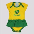 Body do Brasil Torcida Baby Heart - Infantil AMARELO