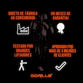 Kit Boxe Luva 12 Oz + Bandagem Elástica + Protetor Bucal Moldável Gorilla PRETO
