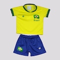 Conjunto do Brasil Torcida Baby N10 Flag - Infantil AMARELO