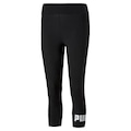 Calça Legging Puma Essential 3/4 Logo - Feminina PRETO/BRANCO