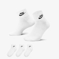 KIt de Meias Cano Mèdio Nike Everyday Essential - Unissex - 3 Pares BRANCO/PRETO