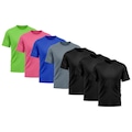Camiseta Whats Wear Lisa Dry Fit com Proteção Solar UV - Masculina - 7 Unds PRETO/ROSA
