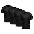 Camiseta Whats Wear Lisa Dry Fit com Proteção Solar UV - Masculina - 4 Unds PRETO