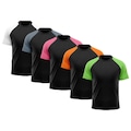Camiseta Whats Wear Raglan Dry Fit com Proteção Solar UV - Masculina - 5 Unds VERDE/ROSA