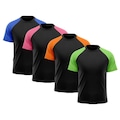 Camiseta Whats Wear Raglan Dry Fit com Proteção Solar UV - Masculina - 4 Unds VERDE/AZUL