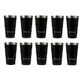 Kit de Copos Térmicos Pullo Fun - 480ml - 10 Unidades PRETO