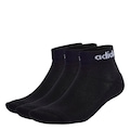 Kit de Meias Sapatilha adidas Logo Linear Ankle Com 3 Pares - Adulto PRETO