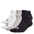 Kit de Meias adidas Cano Baixo com 6 Pares - Adulto CINZA/BRANCO