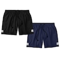Kit Bermudas Tactel Black Bear com Bolsos e Listras - 2 Unidades - Masculina PRETO/AZUL
