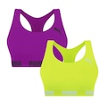 Kit Top Puma Nadador Sem Costura - Feminino - 2 Unidades VERDE/ROXO CLA