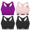 Kit Top Fitness Puma Nadador sem Costura - Feminino - 4 unidades PRETO/ROXO CLA