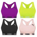 Kit Top Fitness Puma Nadador sem Costura - Feminino - 4 unidades VERDE/ROXO CLA