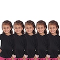 Kit Camisetas Manga Longa Dellas Fit Térmica - 5 Unidades - Infantil PRETO