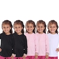 Kit Camisetas Manga Longa Dellas Fit Térmica - 5 Unidades - Infantil PRETO/BRANCO