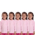 Kit Camisetas Manga Longa Dellas Fit Térmica - 5 Unidades - Infantil ROSA