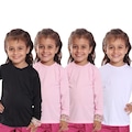 Kit Camisetas Manga Longa Dellas Fit Térmica - 4 Unidades - Infantil PRETO/BRANCO