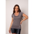 Camiseta Manalinda Básica - Feminina CINZA