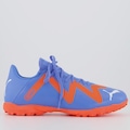 Chuteira Society Adulto Puma Future Play TT BDP AZUL/LARANJA