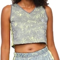 Blusa Cropped Area Destroy - Feminina AMARELO/CINZA CLA
