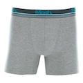 Cueca Boxer Longa Mash Cotton Elástico - Adulto CINZA ESCURO/PRETO