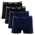 Kit Cueca Boxer Mash Algodão Elástico - 4 Unidades - Masculina PRETO/PRETO