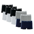 Kit Cueca Boxer Mash 10 Peças Masculina Algodão Elástico PRETO/BRANCO/CINZA