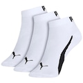 Kit de Meias Sapatilha Puma Logo co 3 Pares - Adulto BRANCO
