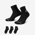 Kit de Meias Cano Médio Jordan Everyday - 3 Pares - Adulto PRETO