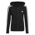 Jaqueta de Moletom com Capuz adidas Essentials 3-Stripes - Infantil PRETO/BRANCO