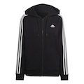 Jaqueta com Capuz adidas Essentials 3-Stripes - Feminina PRETO/BRANCO