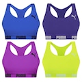 Kit Top Fitness Puma Nadador sem Costura - Feminino - 4 unidades AZUL/ROXO
