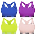 Kit Top Fitness Puma Nadador sem Costura - Feminino - 4 unidades VERDE/AZUL