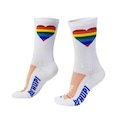 Meia Cano Médio HUPI Colorful Heart 34 ao 38 - Adulto BRANCO