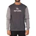 Blusão de Moletom sem Capuz Rip Curl Brand Stack Bicolor - Masculino PRETO