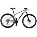 Bicicleta Aro 29 KRW R3 Alumínio - Freio Hidráulico - Câmbio Sunrun - 27 Velocidades - Unissex BRANCO/PRETO
