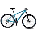 Bicicleta Aro 29 KRW R4 Alumínio - Freio a Disco Hidráulico e Trava - Câmbio Sunrun - 27 Velocidades - Unissex AZUL/PRETO