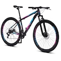 Bicicleta Aro 29 KRW X21 Alumínio - Freio a Disco - Câmbio Importado - 21 Velocidades - Unissex PRETO/ROSA