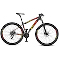 Bicicleta Aro 29 KRW S36 Alumínio - Freio Hidráulico - Câmbio Shimano - 24 Velocidades - Unissex PRETO/AMARELO