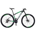 Bicicleta KRW SX31 Traction Alumínio - Aro 29 - Freio a Disco - Câmbio Importado - 24 Velocidades - Unissex PRETO/VERDE