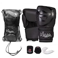 Kit de Boxe Naja: Bandagem + Protetor Bucal + Luvas de Boxe Black - 10 OZ - Adulto NAO SE APLICA