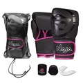 Kit de Boxe Naja: Luvas + Bandagem + Bucal - Adulto PRETO/ROSA