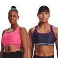 Kit Tops Fitness Under Armour Crossback Mid Bra - Feminino ROXO
