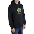 Blusão de Moletom com Capuz Lost Canguru Saturn Walking - Masculino PRETO